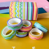 Colorful Washi Tape Squiggles & Stripes (Set of 6)