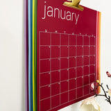 Reusable Large Wall Calendar in Rainbow | 16 x 20 inches | Undated