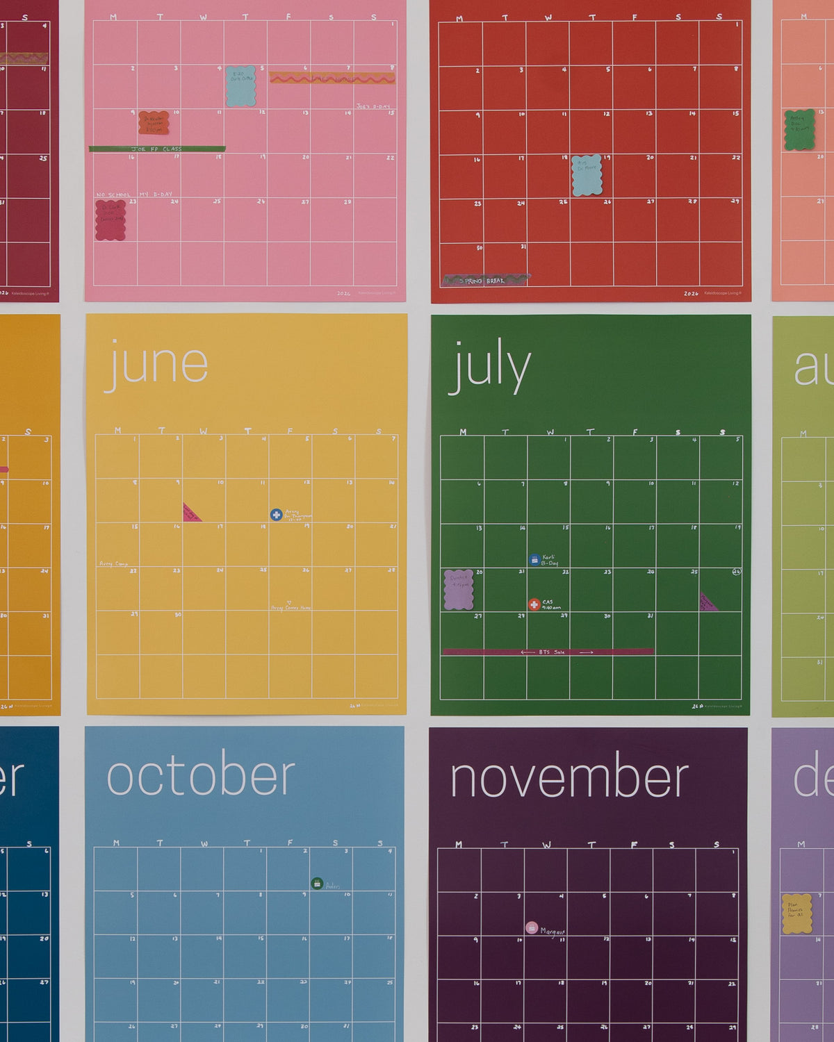 Large, Undated Reusable Wall Calendars for Home & Office – Kaleidoscope ...