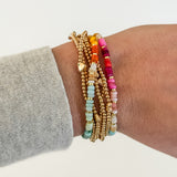 Set of 3 Beaded Rainbow Stretch Bracelets