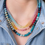 Layered Glass Seed Beaded Necklace