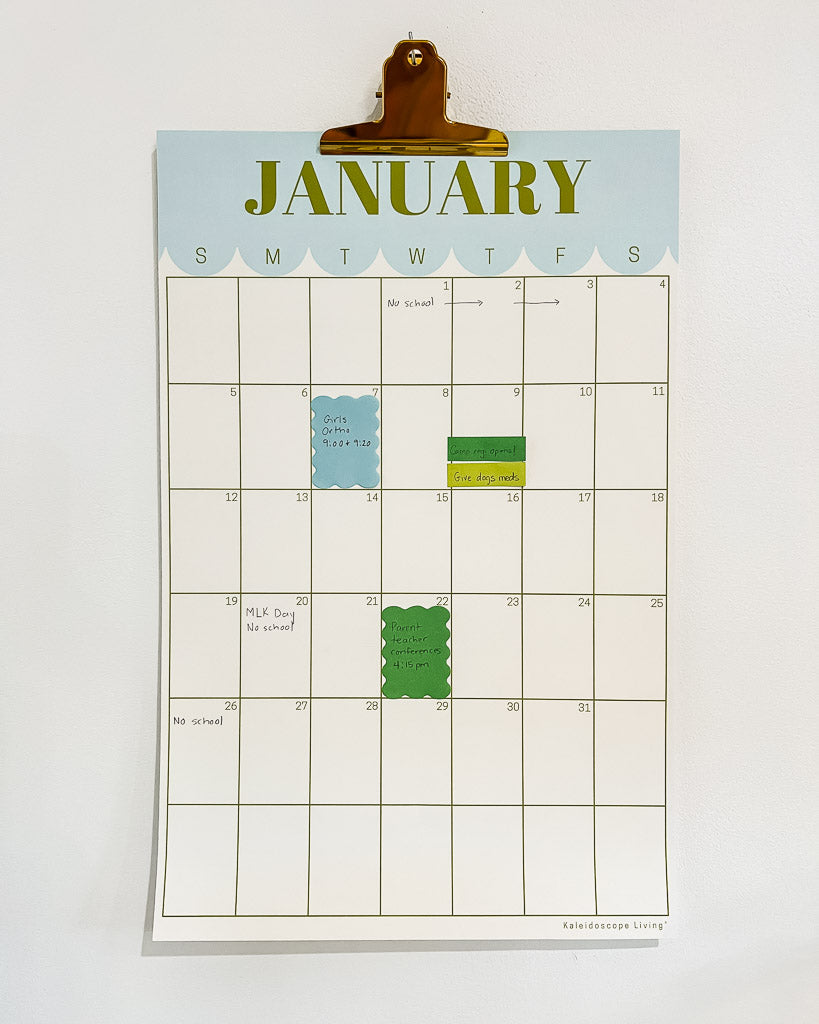 Single-Use 2025 Scallop Calendar | 11 x 17 inches | Limited Edition