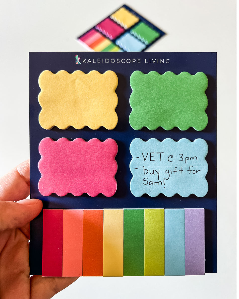 colorful scalloped sticky notes by Kaleidoscope Living