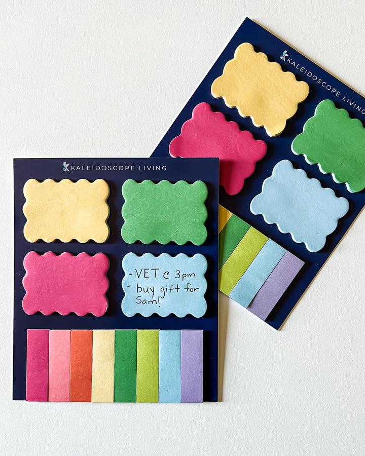 rainbow color sticky notes with scalloped edges by Kaleidoscope Living