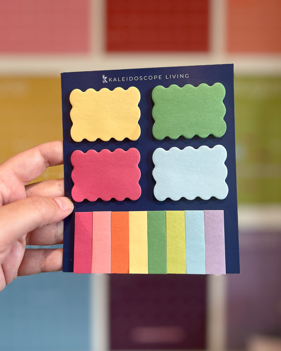 rainbow color scallop and rectangle sticky notes by Kaleidoscope Living