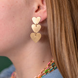 Triple-Heart Drop Earrings
