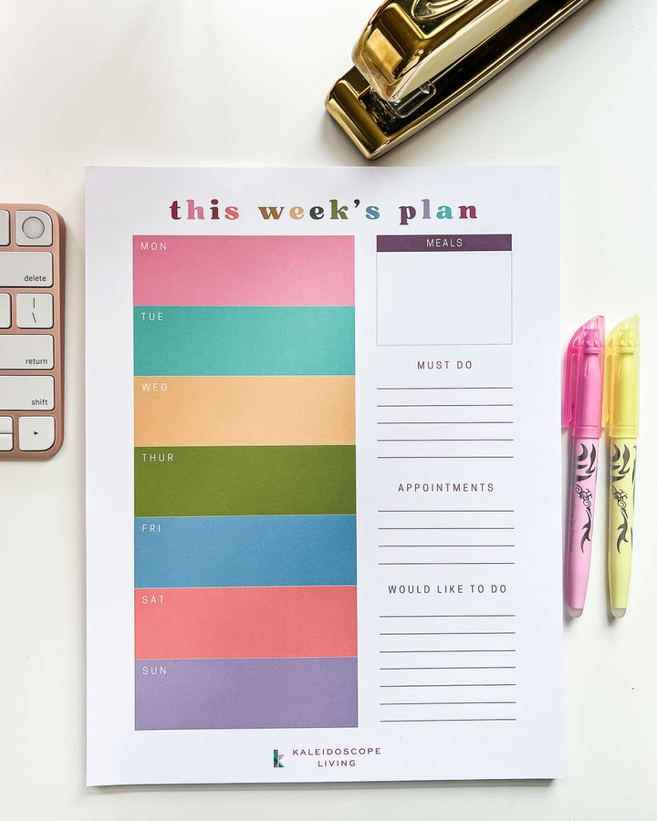 Colorful Weekly Planner Notepad