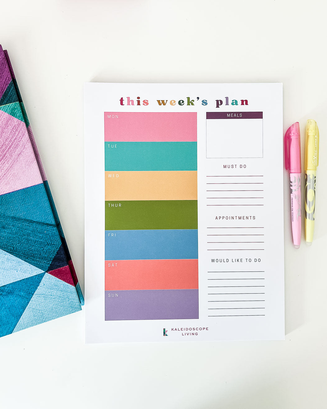 Colorful Weekly Planner Notepad