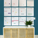 Single-Use Large White Wall Calendar  | 16 x 20 inches | Undated
