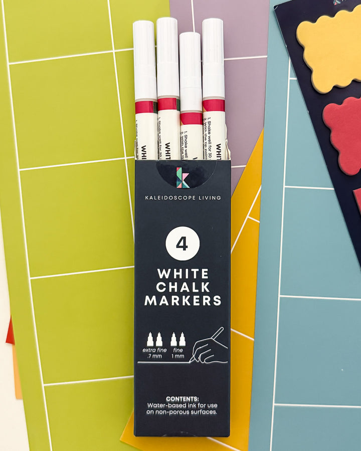 Fine Tip White Liquid Chalk Markers (Set of 4)
