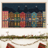 Colorful Christmas Village Digital TV Art
