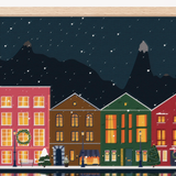 Colorful Christmas Village Digital TV Art