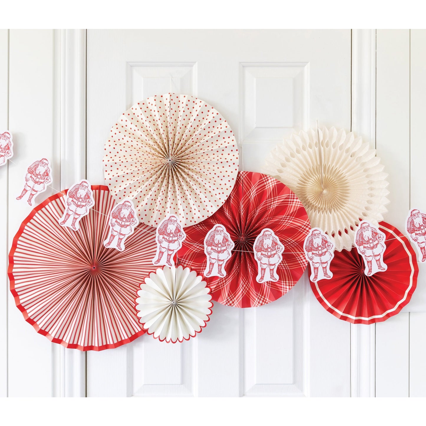 Red and Cream "Believe" Party Fans (set of 6)