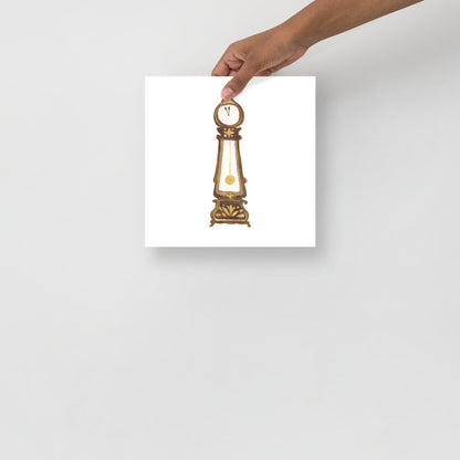The Nutcracker's Grandfather Clock Watercolor Art Print