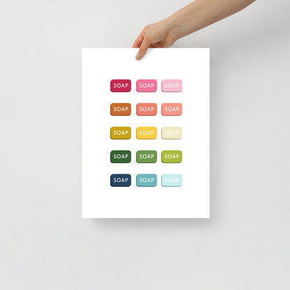Colorful Soap Art Print with White Background