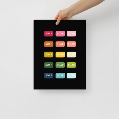 Colorful Soap Art Print with Black Background