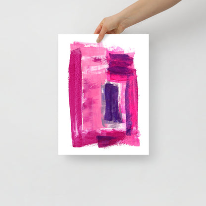 Pink and Purple Watercolor Abstract Art Print