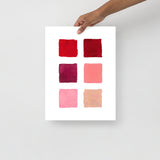 Red and Pink Color Palette Art Print