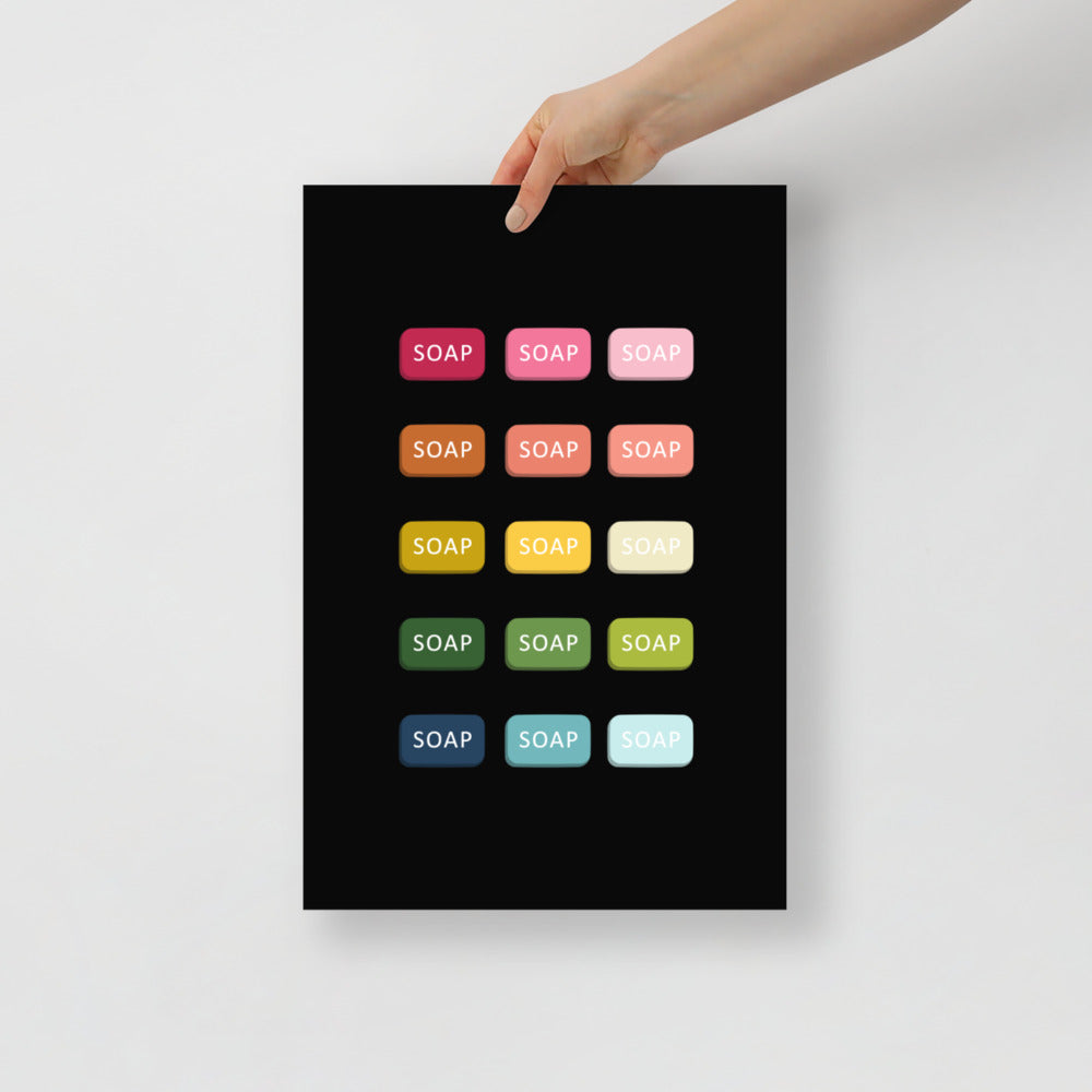 Colorful Soap Art Print with Black Background