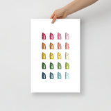 Colorful Irons Art Print with White Background