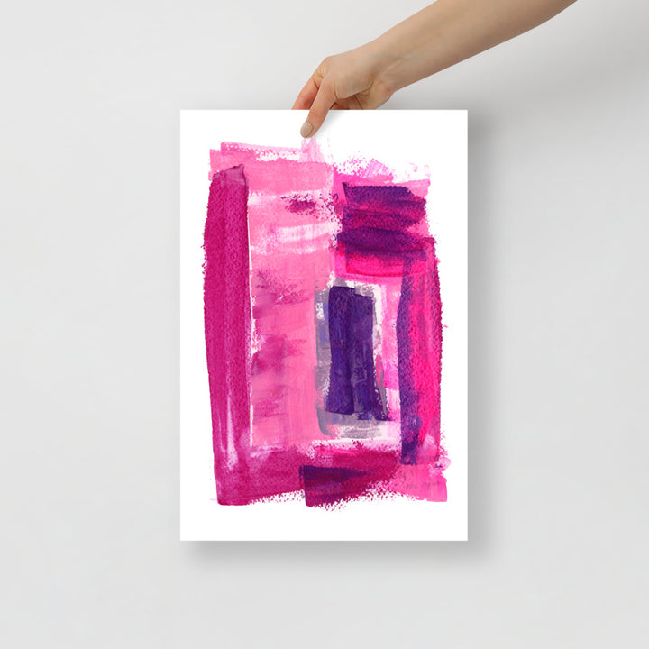 Pink and Purple Watercolor Abstract Art Print