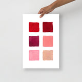 Red and Pink Color Palette Art Print