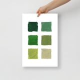 Green Color Palette Art Print