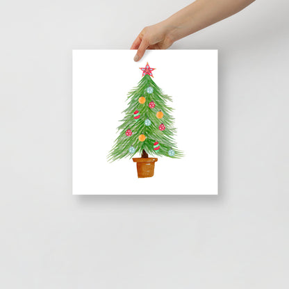 Decorated Tree Watercolor Art Print