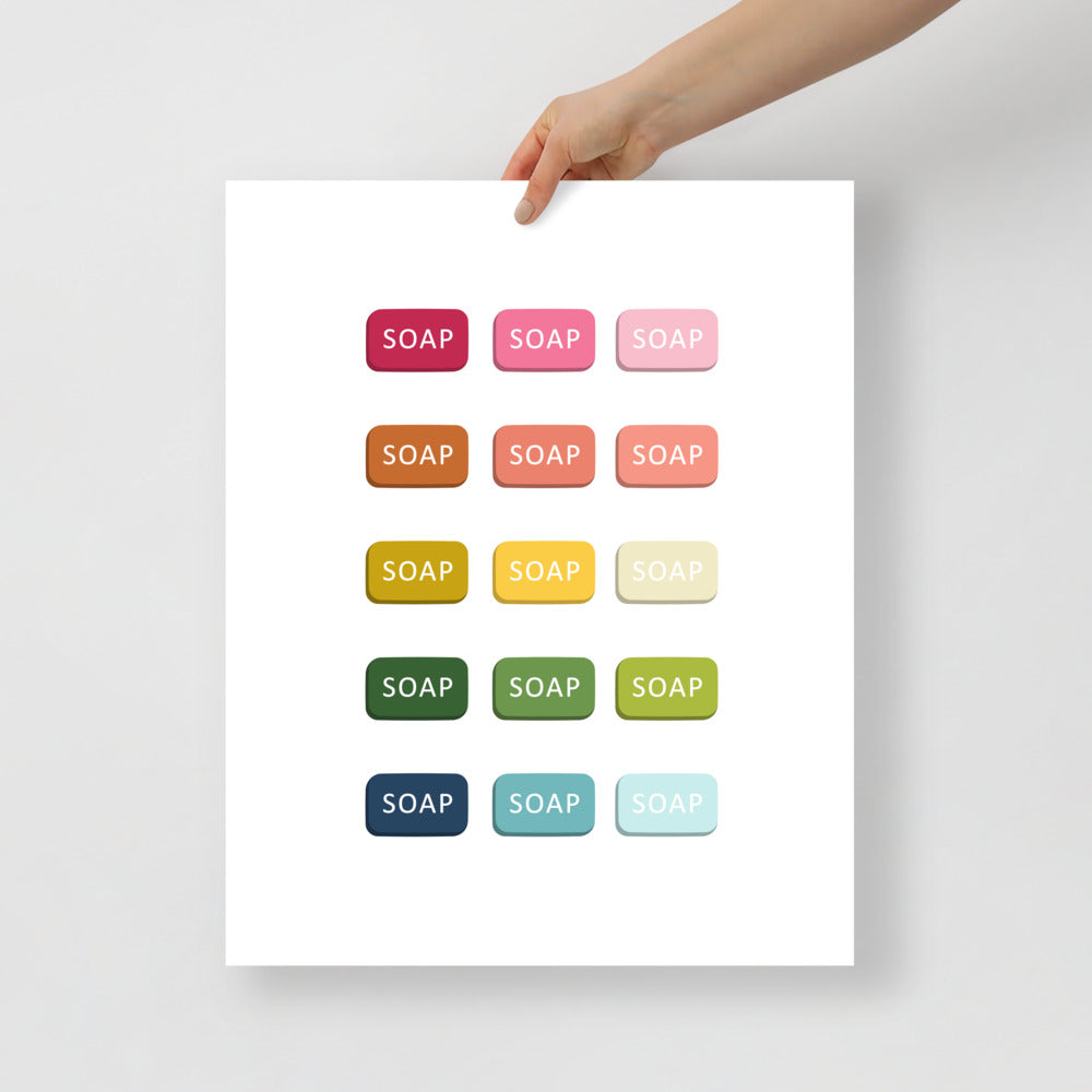 Colorful Soap Art Print with White Background