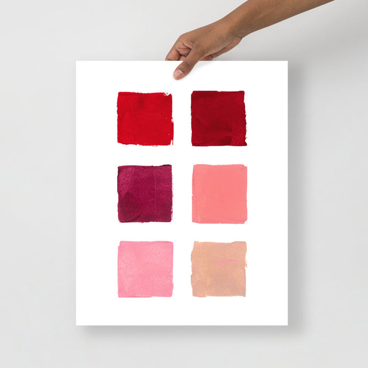 Red and Pink Color Palette Art Print