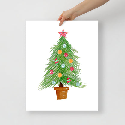 Decorated Tree Watercolor Art Print