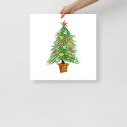 Decorated Tree Watercolor Art Print