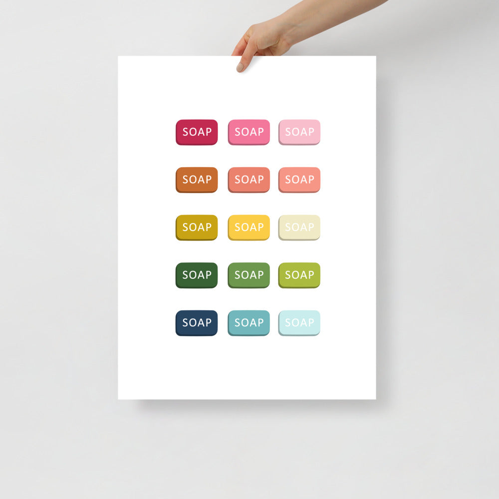 Colorful Soap Art Print with White Background