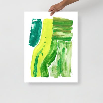 Green Watercolor Abstract Art Print