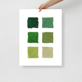 Green Color Palette Art Print