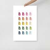 Colorful Irons Art Print with White Background