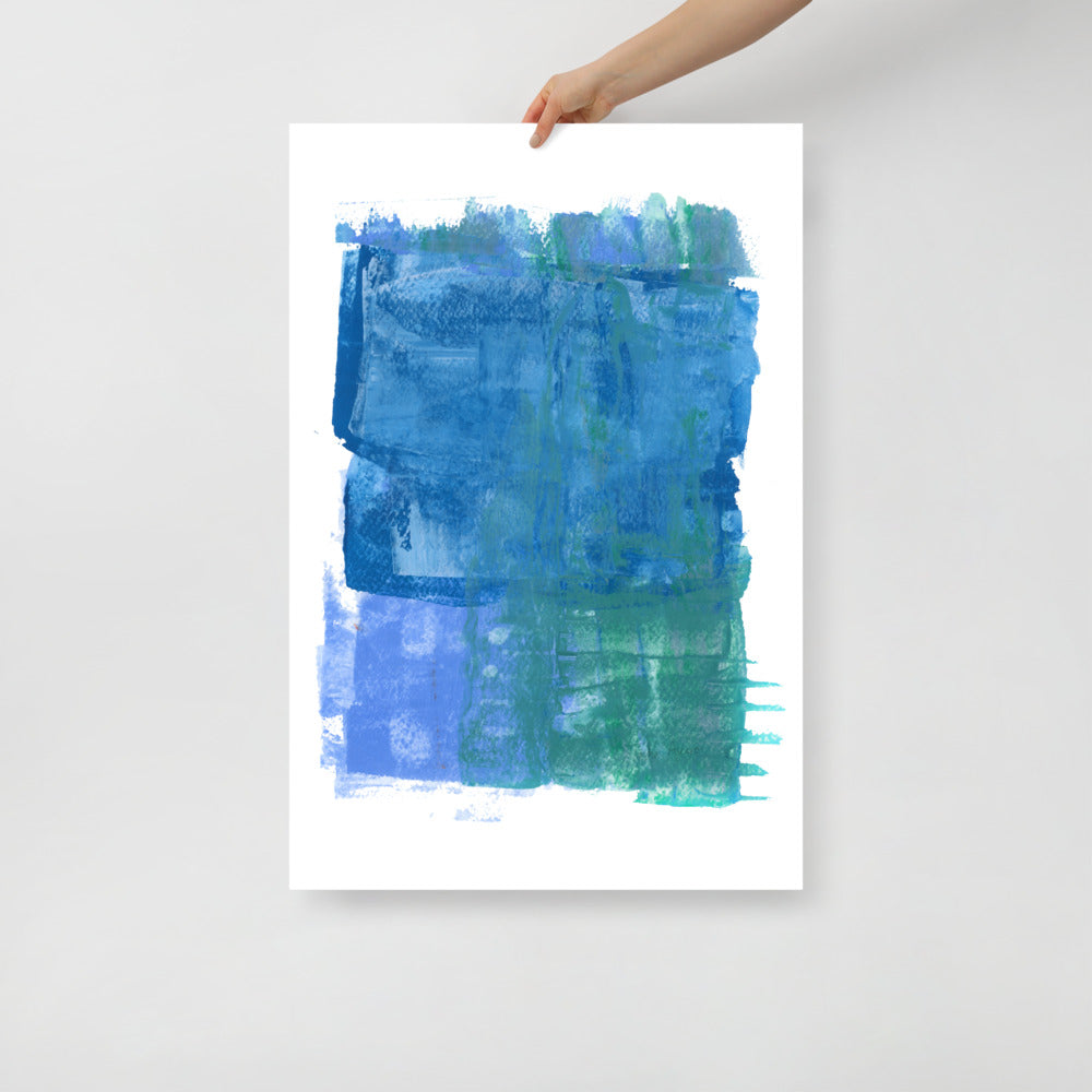Blue Abstract Watercolor Art Print