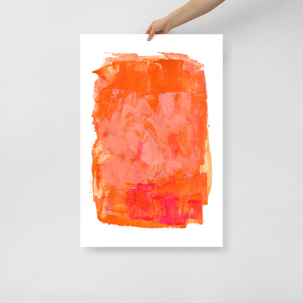 Orange Abstract Watercolor Art Print