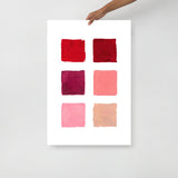 Red and Pink Color Palette Art Print