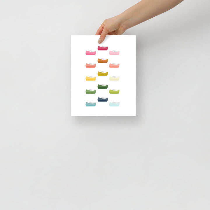 Colorful Tape Dispensers Art Print with White Background