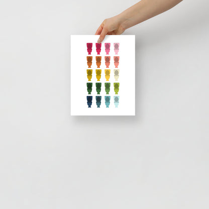 Colorful Toilets Art Print with White Background