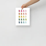 Colorful Irons Art Print with White Background