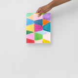 Colorful Abstract Triangles Watercolor Art Print