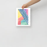 Colorful Abstract Stripes Watercolor Art Print