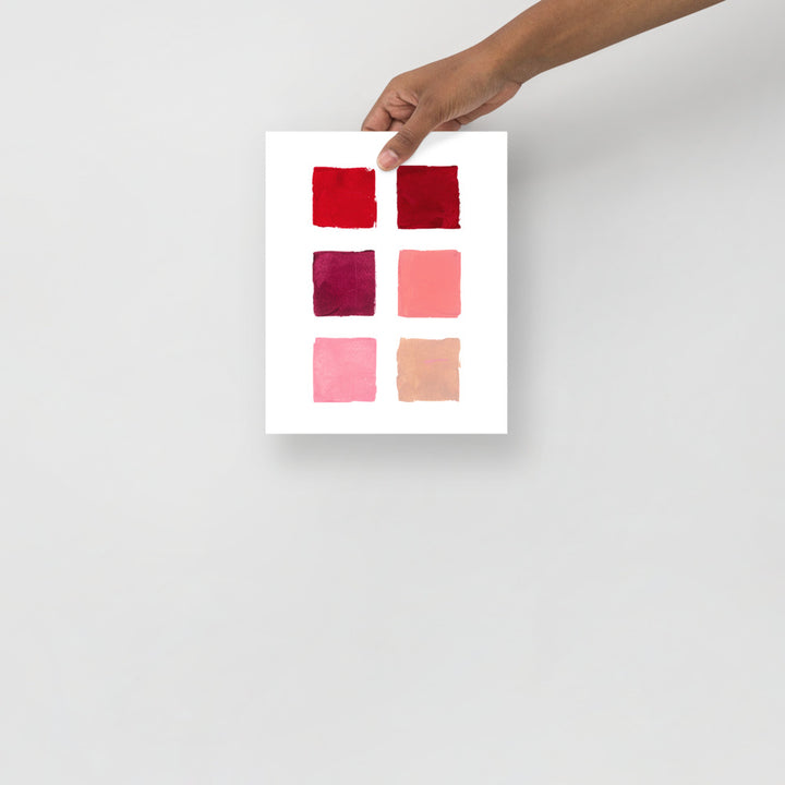 Red and Pink Color Palette Art Print